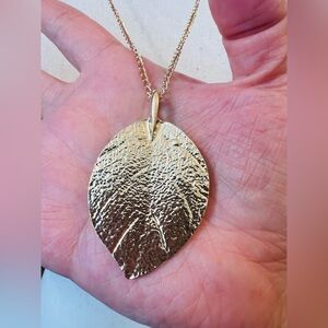 Leaf Gold Tone Necklace